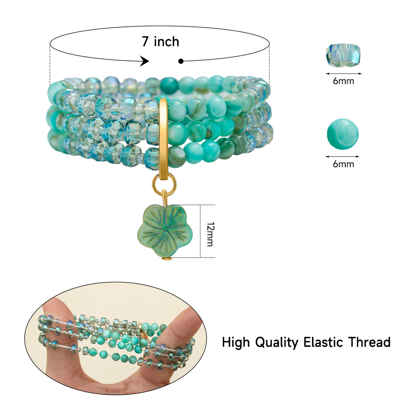Crystal Beaded Bracelets. Handmade Multilayer - Babijoux