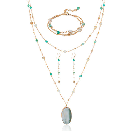 Handmade Jewelry Sets for Women-Colorful Beads Necklace Bracelet Earrings - Babijoux